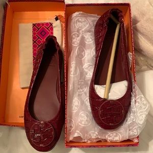 Tory Burch Minnie Travel Ballet Flat, Roma Red, 5.5